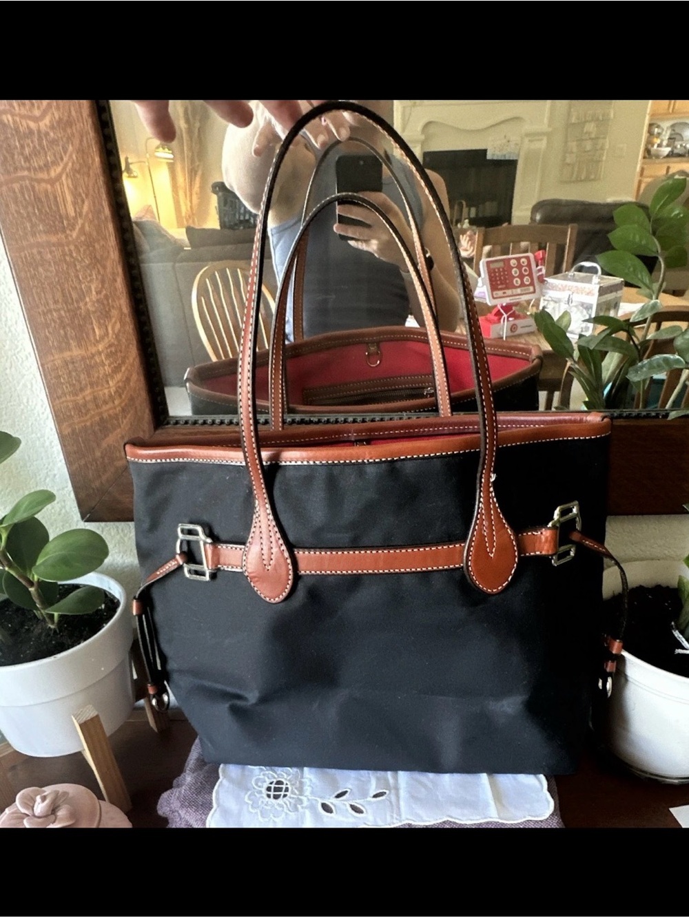 Black Chef D’Equipe Tote Bag with Brown Leather Trim Equestrian - Picture 1 of 6